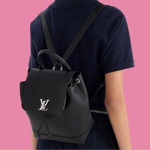 Louis Vuitton Lockme Backpack Black Silver